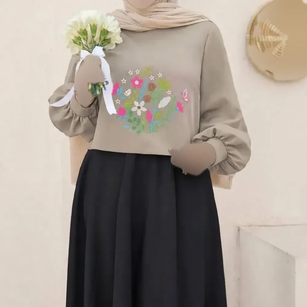 ست رویه و سارافون آرامش مازراتی فری سایز زنانه گلدوزی شده