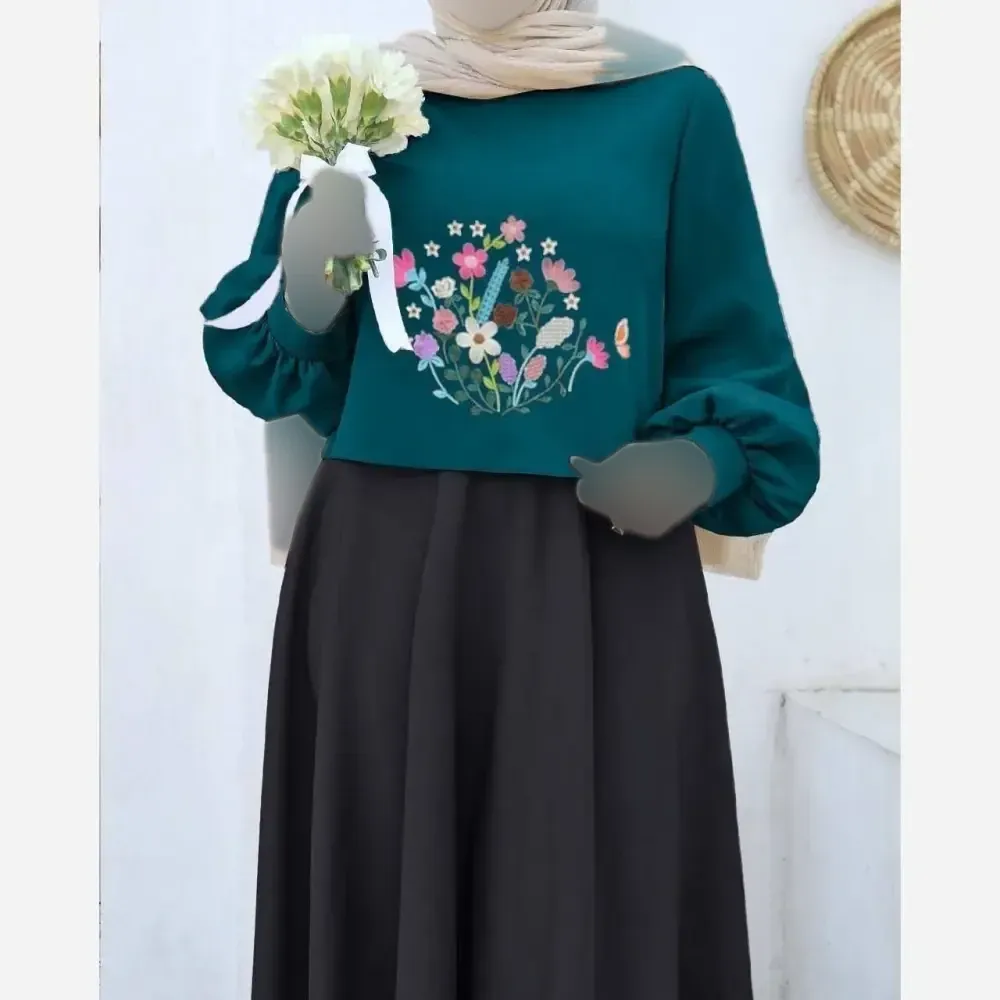 ست رویه و سارافون آرامش مازراتی فری سایز زنانه گلدوزی شده