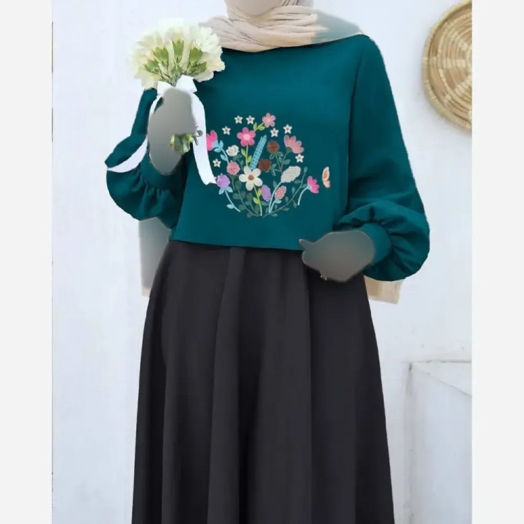 ست رویه و سارافون آرامش مازراتی فری سایز زنانه گلدوزی شده
