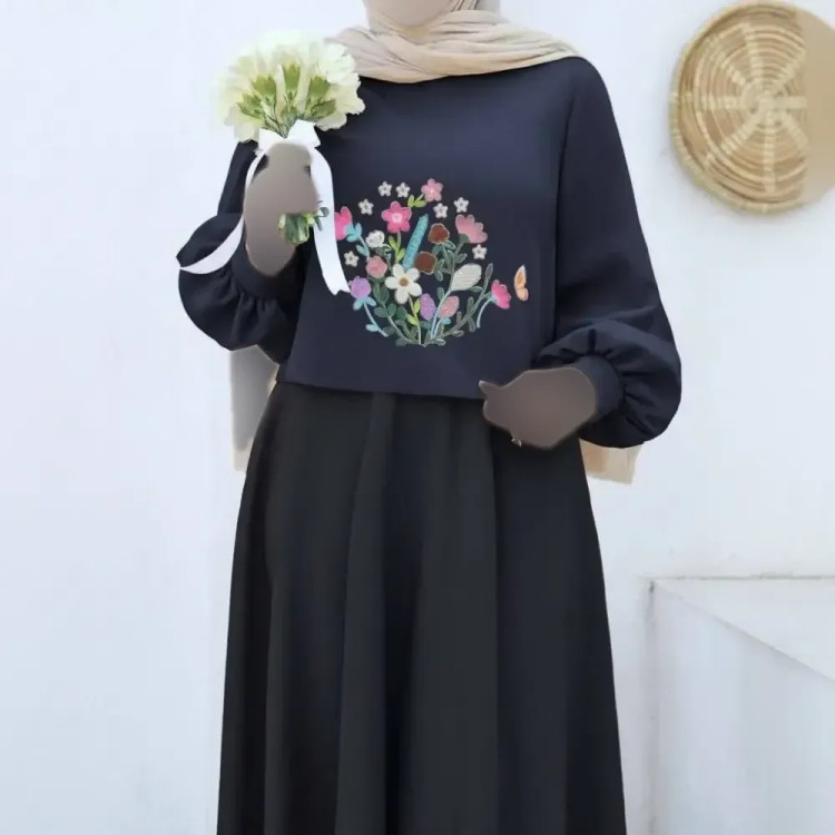 ست رویه و سارافون آرامش مازراتی فری سایز زنانه گلدوزی شده