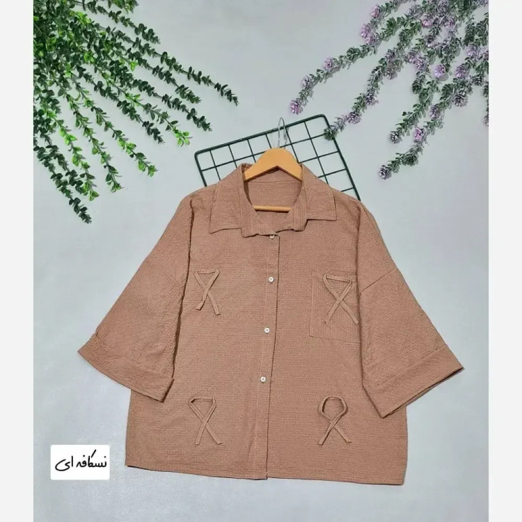 شومیز عروسکی گیسو کراش پفکی درجه یک سایز 38 تا 46 در رنگ های سبز، طوسی، نسکافه ای، نقره ای، کاربنی، کرم و یشمی