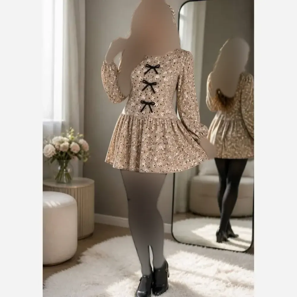 تونیک مانتویی گل گچی نازگل پایین کلوش فری سایز تا 48