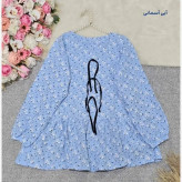 تونیک مانتویی گل گچی نازگل پایین کلوش فری سایز تا 48