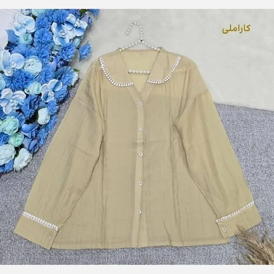 شومیز شیشه ای یسنا فری سایز مناسب 38 تا 48 درجه یک