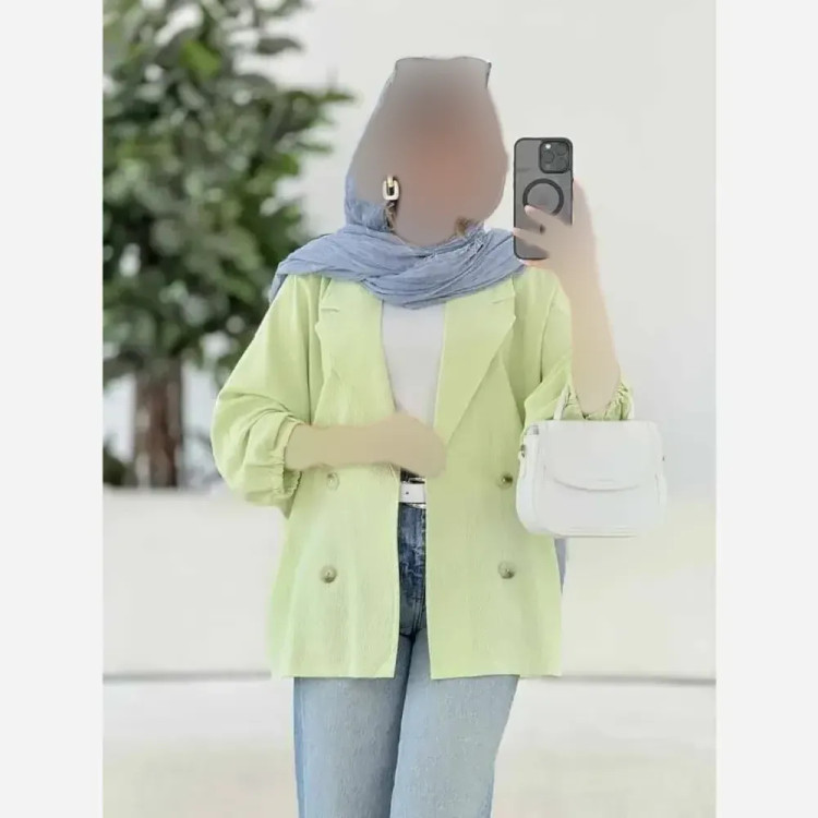 کت آستین بندی لنین شسته شده اعلا فری سایز تا 48