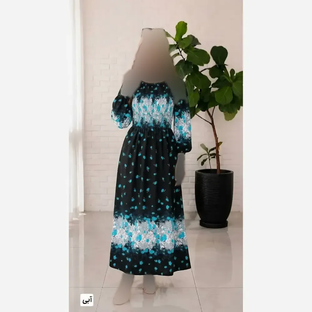 ساحلی سحر نخ ایرانی سایز 38 تا 50 آبی نارنجی