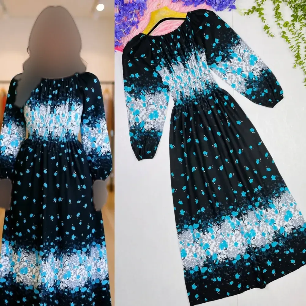ساحلی سحر نخ ایرانی سایز 38 تا 50 آبی نارنجی
