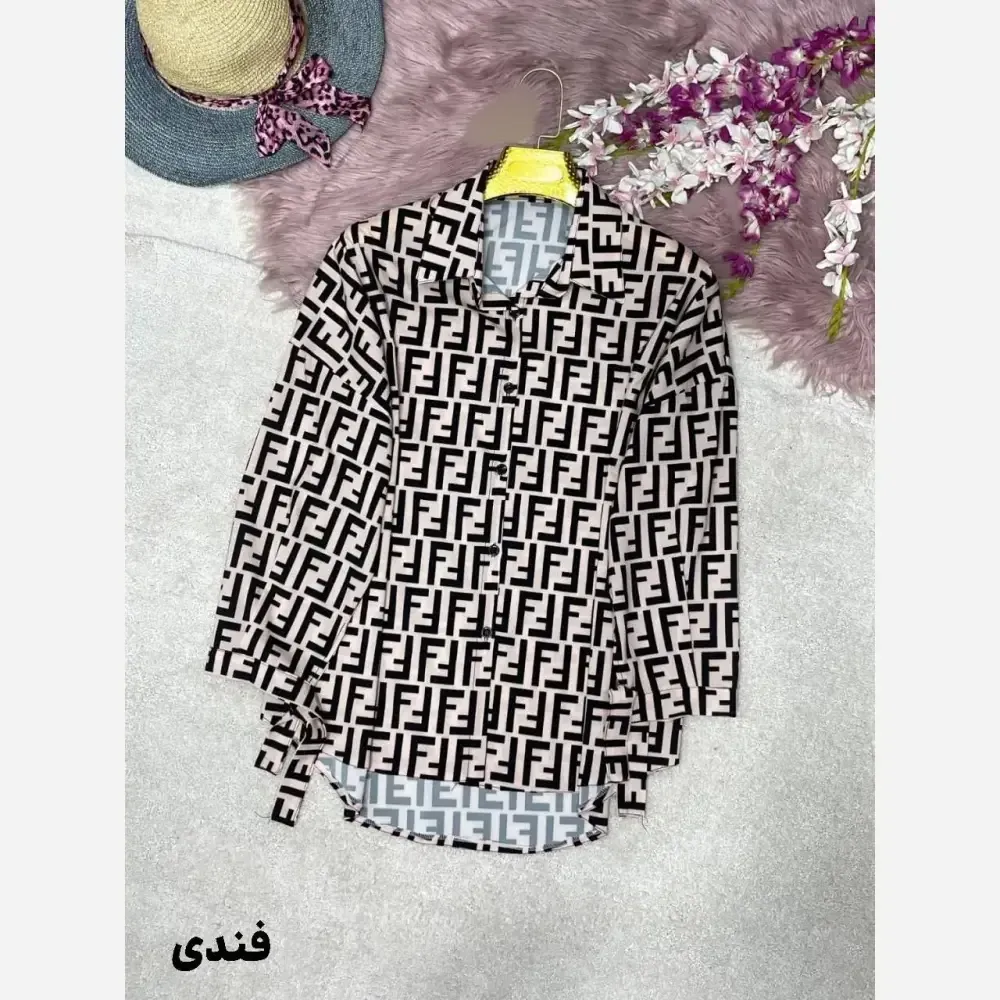 شومیز طرحدار چیچک کرپ الیزه چاپی فری سایز 38 تا 46