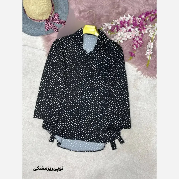 شومیز طرحدار چیچک کرپ الیزه چاپی فری سایز 38 تا 46