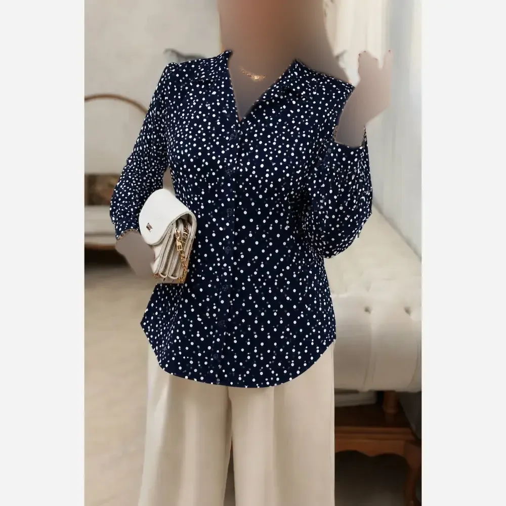 شومیز طرحدار چیچک کرپ الیزه چاپی فری سایز 38 تا 46