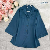 شومیز باکسی جیب دوبل داکرون زنانه در رنگهای کله غازی، زرشکی، آبی، کاربنی و سایزهای 1 و 2