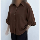 شومیز باکسی لینن درجه یک زنانه رنگ مشکی و سبز پسته ای فری سایز تا 48
