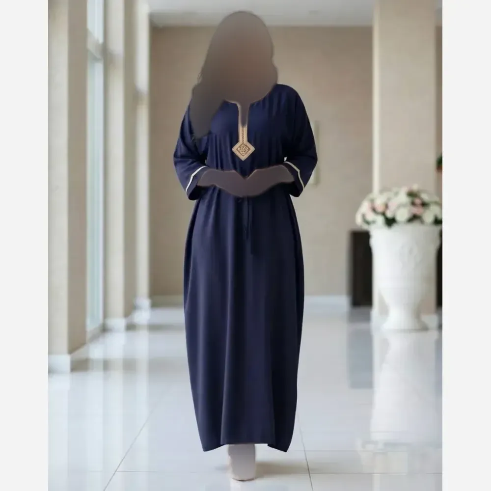 پیراهن طلا کوب نخ وارداتی فری سایز نسکافه ای استخوانی بنفش