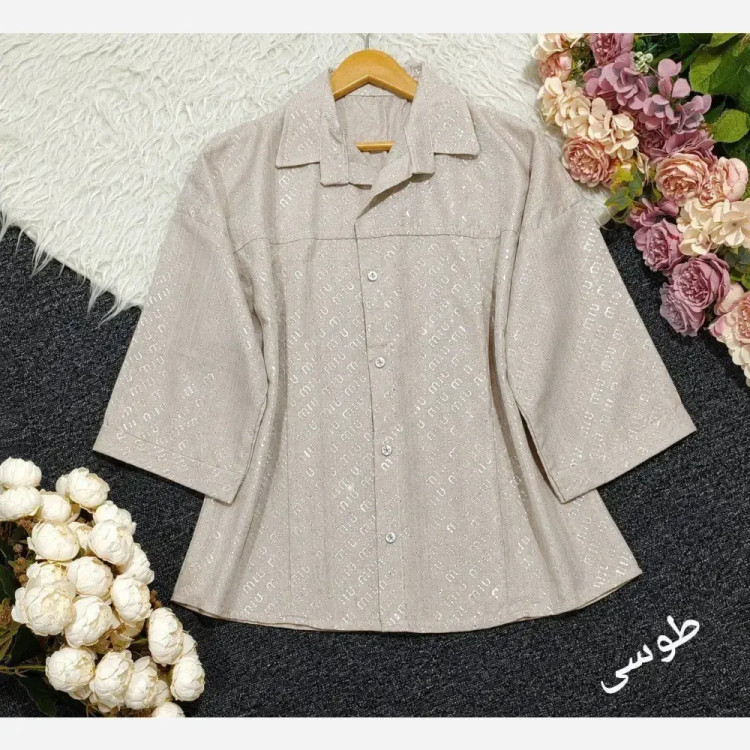شومیز مانتویی شیشه ای تمام نگینی وارداتی درجه یک فری سایز
