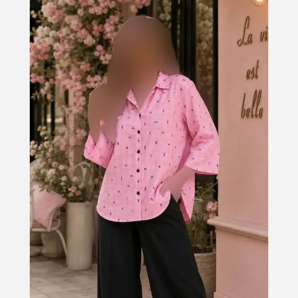 شومیز مانتویی افسون 300 جنس ینزی وارداتی درجه یک فری سایز 38 تا 48