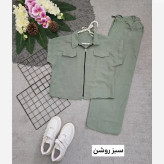 ست لباس زنانه بامبر و شلوار لنین نچرال فری سایز