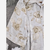 شومیز حریر پریا طرحدار فری سایز زنانه قد 70 دور سینه 112 رنگ نسکافه ای کله غازی بادمجونی