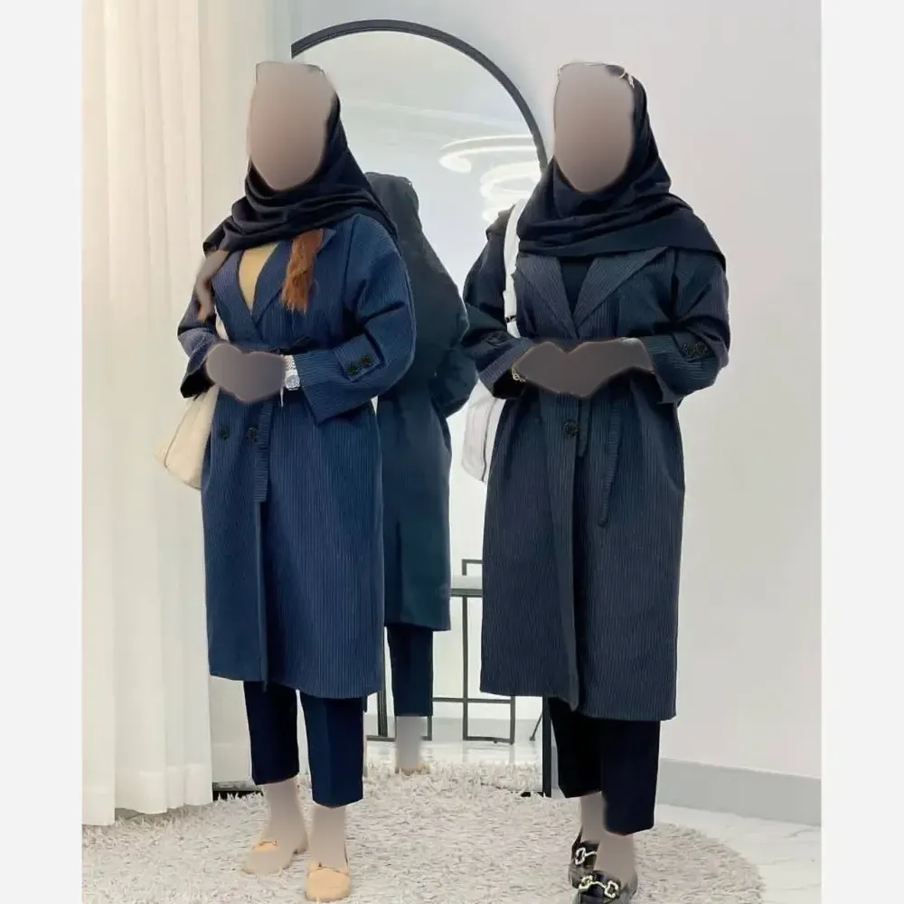 مانتو دانشجویی دیپلمات درجه یک سایز 1 و 2 رنگ سورمه ای و مشکی