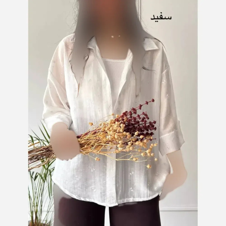 شومیز شیشه ای چنل زنانه فری سایز رنگی