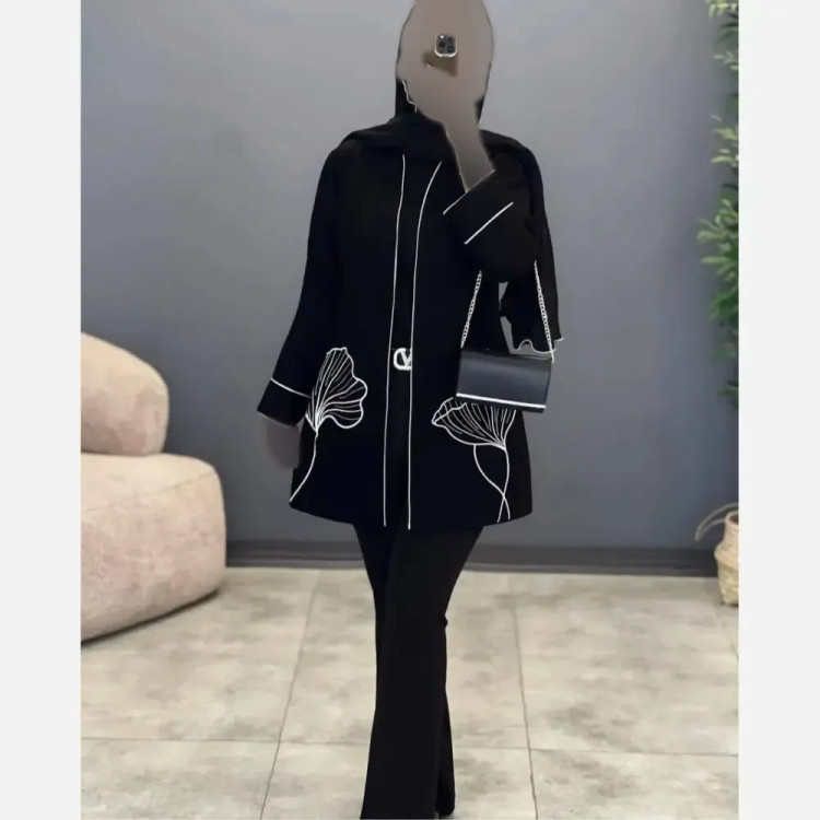 کت تک زنانه آلاله جنس مازراتی نخ توئیست گلدوزی شده سایز 40 تا 48
