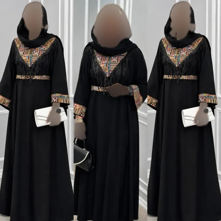 پیراهن مجلسی زنانه مهرسانا جنس ابروبادی درجه یک رنگ مشکی سایز فری 36 تا 46
