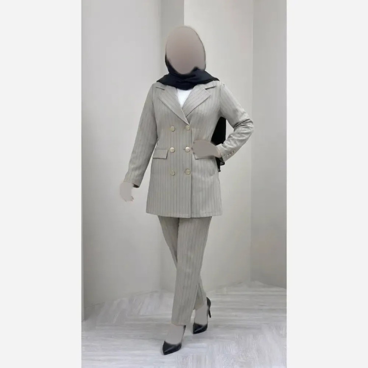 ست اداری و مجلسی زنانه مدل سارا پارچه مازراتی کجراه درجه یک