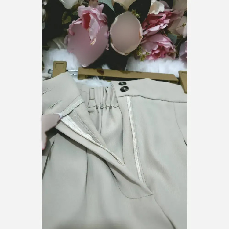 شلوار فول بگ ریزشی زنانه کرپ مورگان درجه یک قد 105