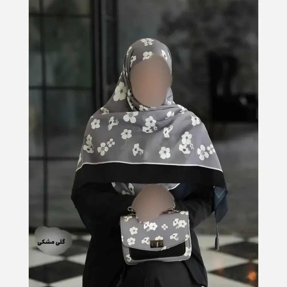 ست کیف و روسری مخمل و چرم صنعتی نخی منگوله دار