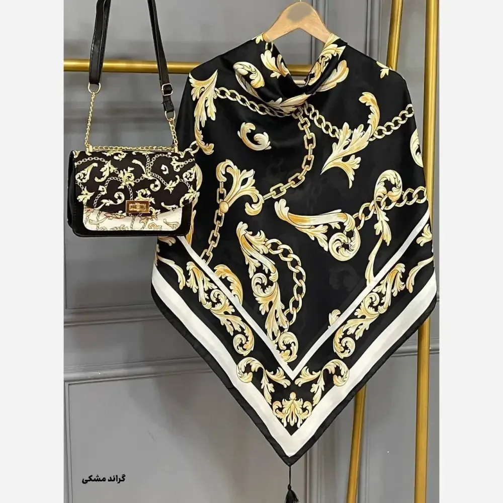 ست کیف و روسری مخمل و چرم صنعتی نخی منگوله دار