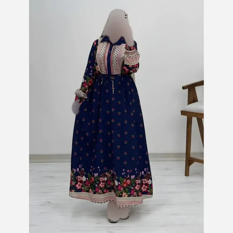 پیراهن ساحلی زنانه مدل لاله جنس فلور نخ سایز فری 38 تا 46