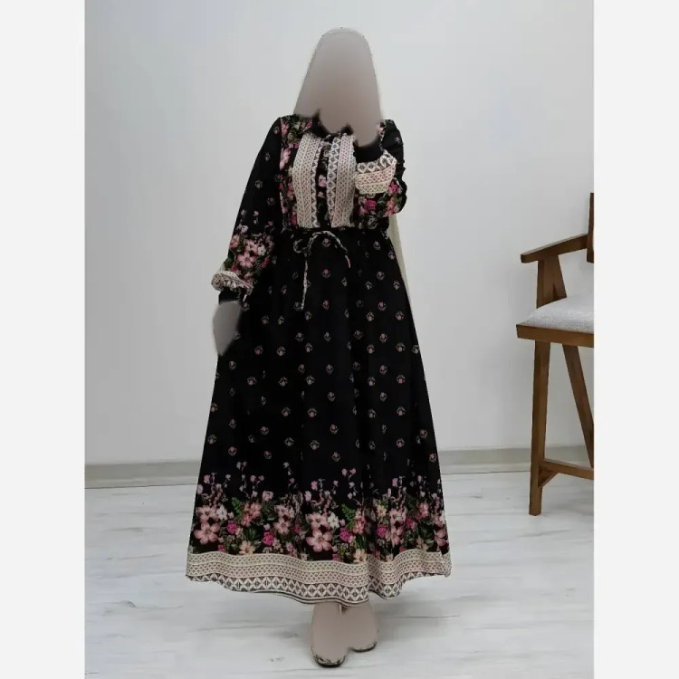 پیراهن ساحلی زنانه مدل لاله جنس فلور نخ سایز فری 38 تا 46