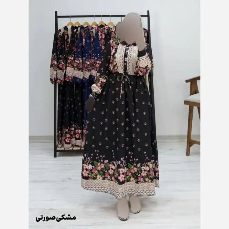 پیراهن ساحلی زنانه مدل لاله جنس فلور نخ سایز فری 38 تا 46