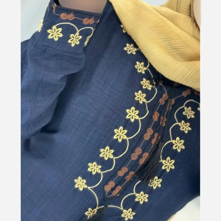 ست تونیک شلوار گلدوزی شده شانتون فری سایز