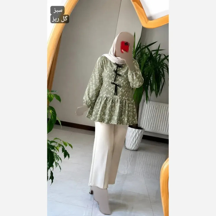 تونیک مانتویی لینن نخی کوک دوزی فریده سایز 36 تا 46