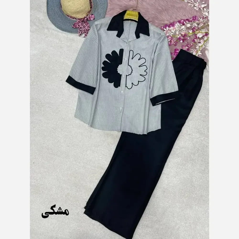 ست شومیز و شلوار لنین و پوپلین الیکا سایز 38 تا 46
