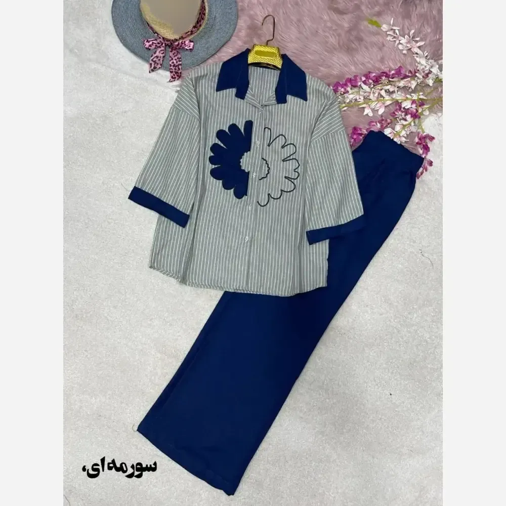 ست شومیز و شلوار لنین و پوپلین الیکا سایز 38 تا 46