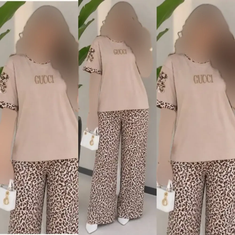 ست تیشرت و شلوار زنانه مدل بنلی جنس نخ پنبه گلکسی سایز فری 38 تا 46
