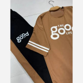 ست تیشرت و شلوار پنبه گلکسی زنانه مدل good سایز فری 38 تا 46