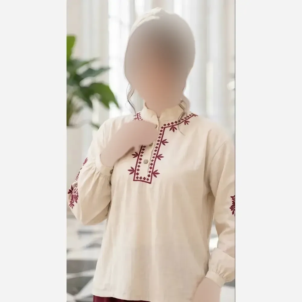 ست شومیز و شلوار دامنی گلدوزی شده زنانه لنین و صوفیا فری سایز