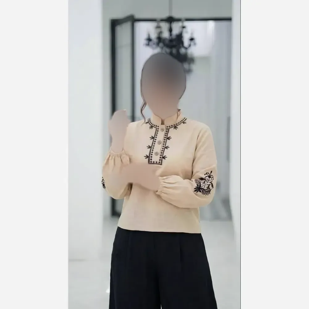 ست شومیز و شلوار دامنی گلدوزی شده زنانه لنین و صوفیا فری سایز