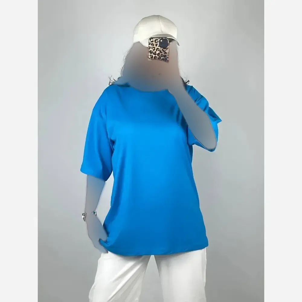 تیشرت لانگ ساده پنبه ای فری سایز مناسب خانم ها و آقایان