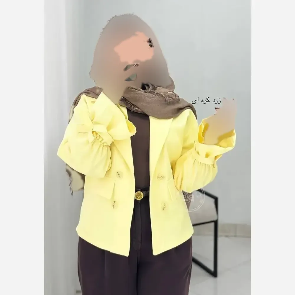 کت وانیک السا وارداتی اعلا فری سایز 36 تا 46 رنگ بندی یشمی صورتی نقرابی زرد کره ای قد 60 دور سینه 108 قد آستین 66 دور بازو 42 جلو باز دکمه نما