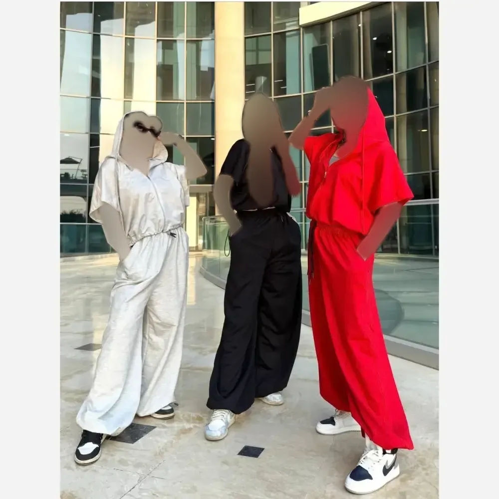 ست وست و شلوار اسپرت زنانه جنس گلکسی پنبه فری سایز