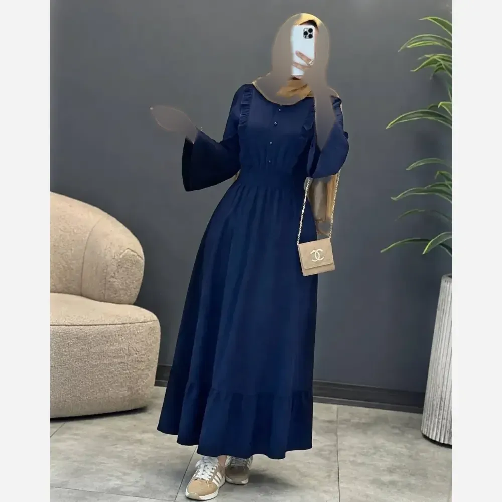 پیراهن بلند زنانه مدل نیلدا جنس شانتون صوفیا سایز 40 تا 46