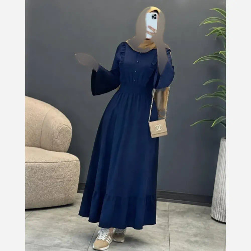 پیراهن بلند زنانه مدل نیلدا جنس شانتون صوفیا سایز 40 تا 46