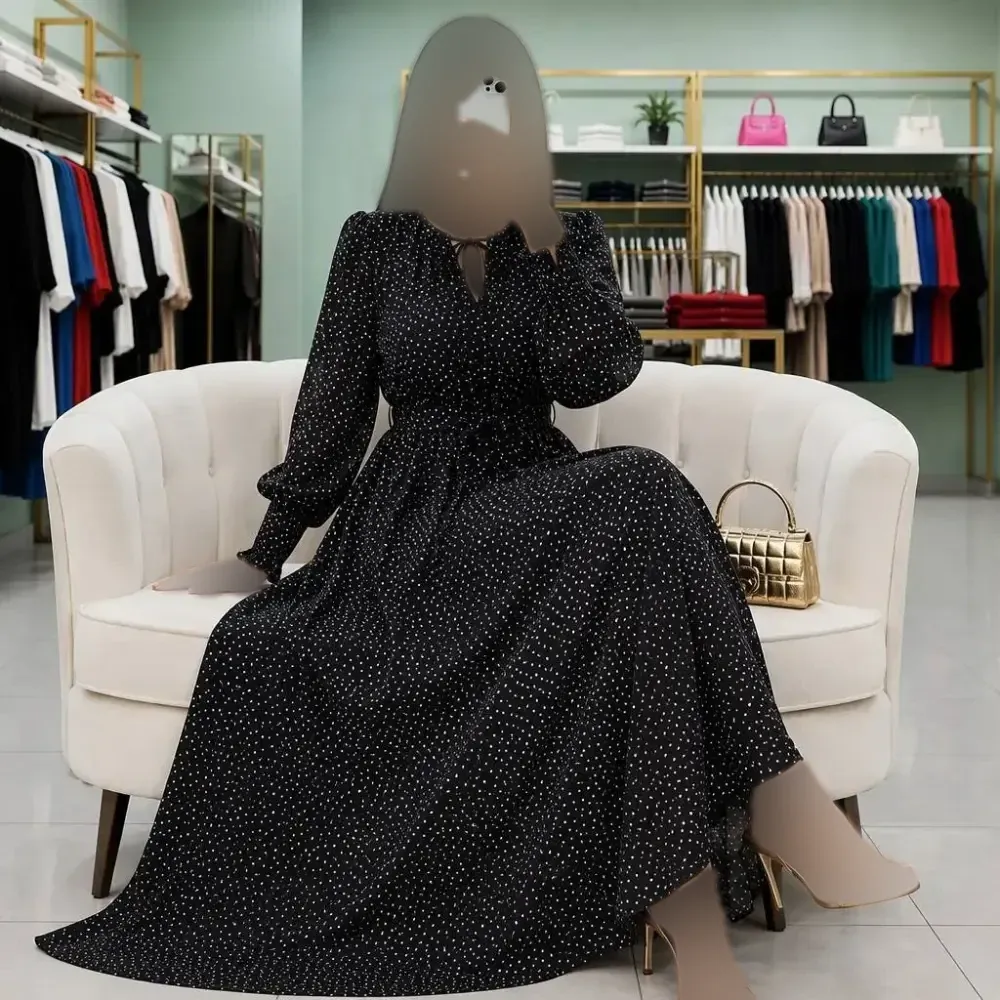 پیراهن بلند زنانه بوگاتی اعلا طرحدار فری سایز