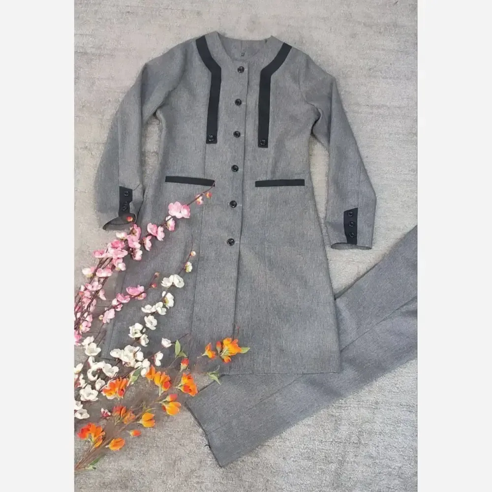 ست اداری اطلس جنس مکانیک پرشیا رنگ مشکی سورمه طوسی آبی