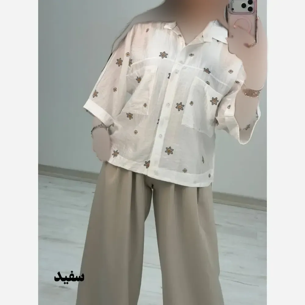 شومیز لارا جنس پری شیشه ای درجه یک فری سایز