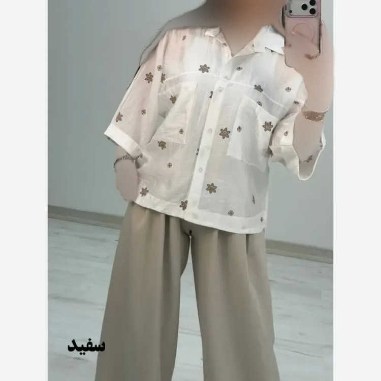شومیز لارا جنس پری شیشه ای درجه یک فری سایز