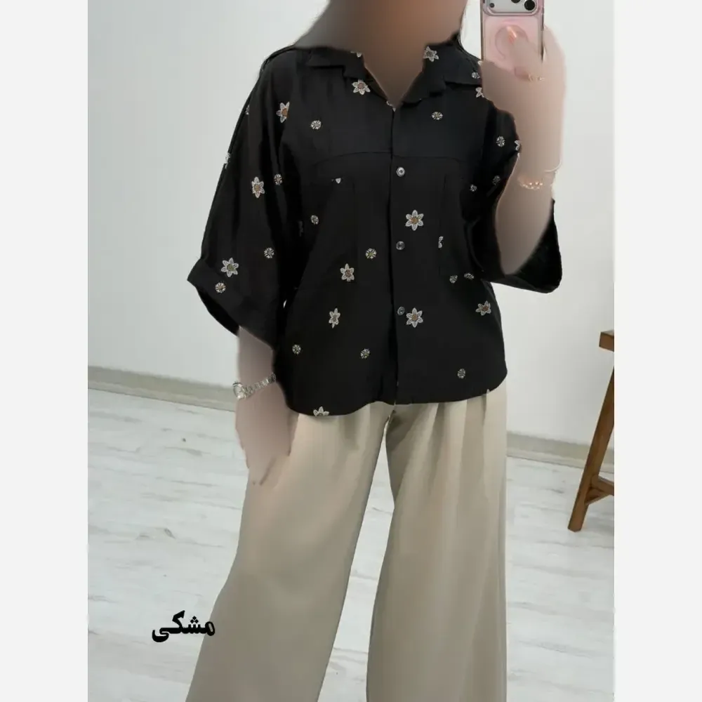 شومیز لارا جنس پری شیشه ای درجه یک فری سایز